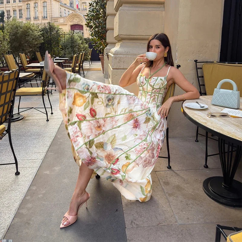 Floral Halter Maxi Dress