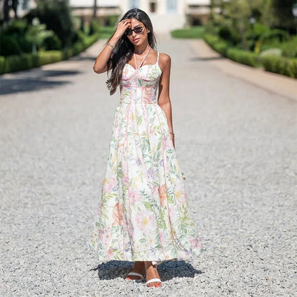Floral Halter Maxi Dress
