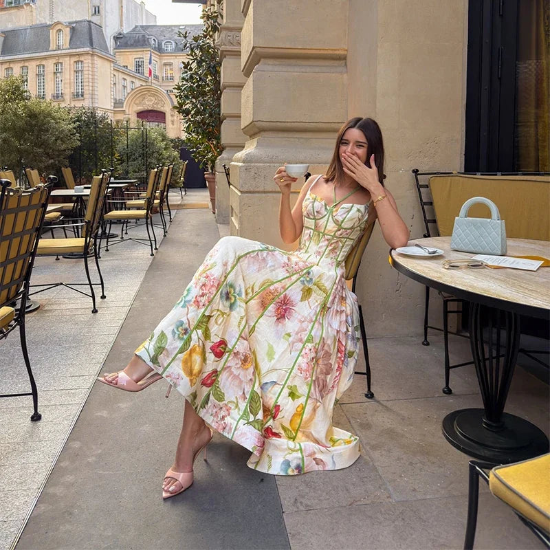 Floral Halter Maxi Dress