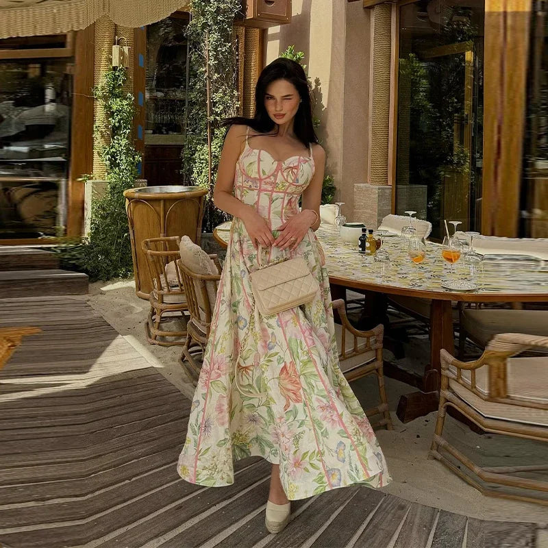 Floral Halter Maxi Dress