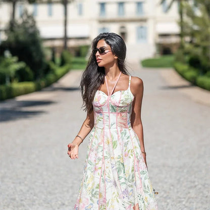 Floral Halter Maxi Dress