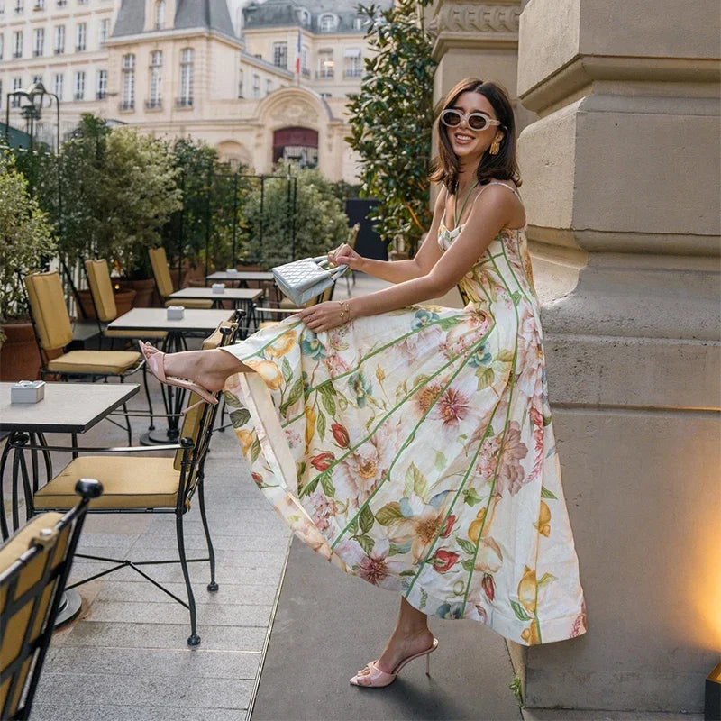 Floral Halter Maxi Dress