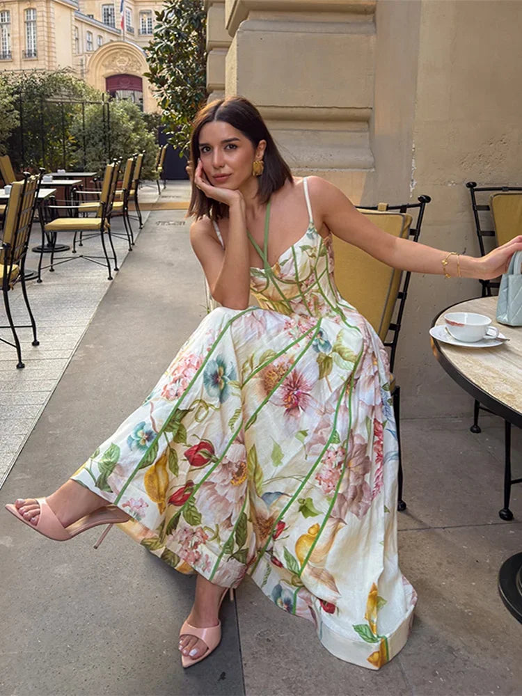 Floral Halter Maxi Dress