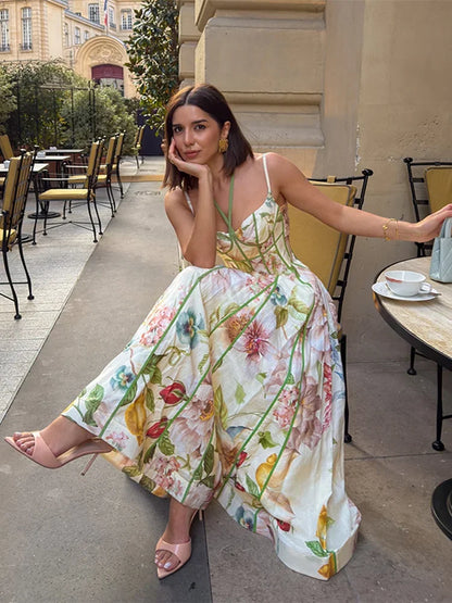Floral Halter Maxi Dress