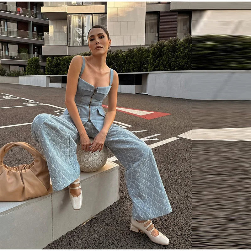 Denim Sling Patchwork Top