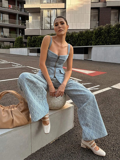 Denim Sling Patchwork Top